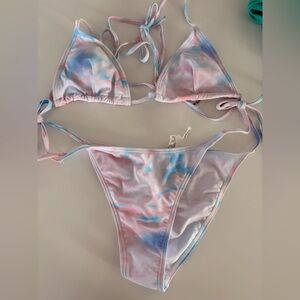 SHEIN Pastel Tie-Dye Bikini Set – Size L NWOT